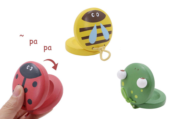 Kaper Kidz - Wooden Spring Insect Castanet Assorted