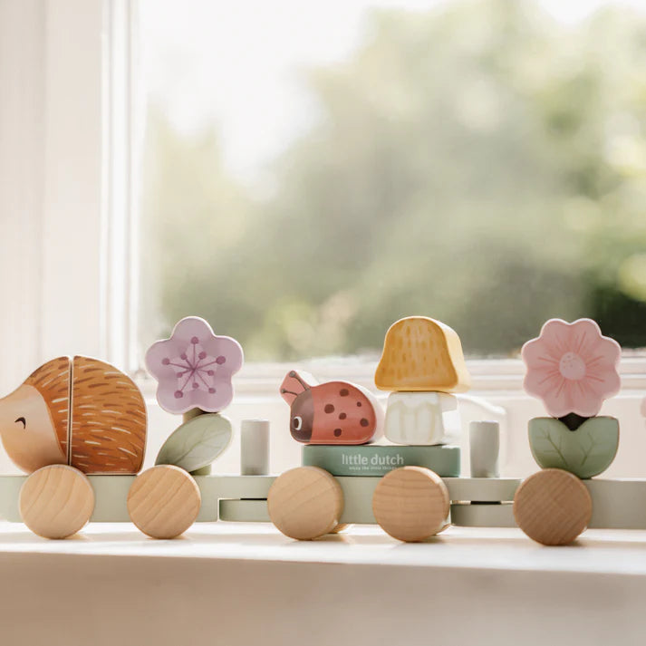 Little Dutch - Fairy Garden Stacking Train Hedgehog