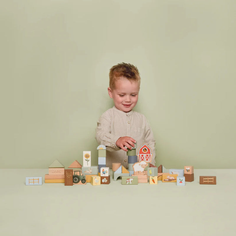 Little Dutch Toys | Little Dutch Farm Wooden Building Blocks ...