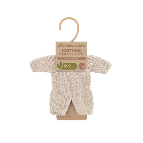 Miniland - Knitted Doll Outfit, Linen Pyjamas (21 cm Doll)