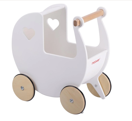 Moover Wooden Pram - White