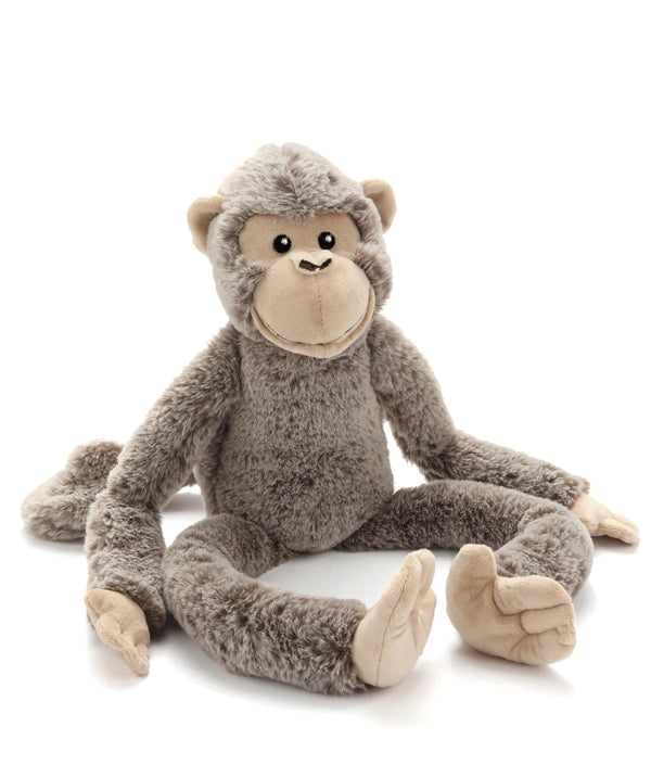 a soft toy monkey with light brown fur 