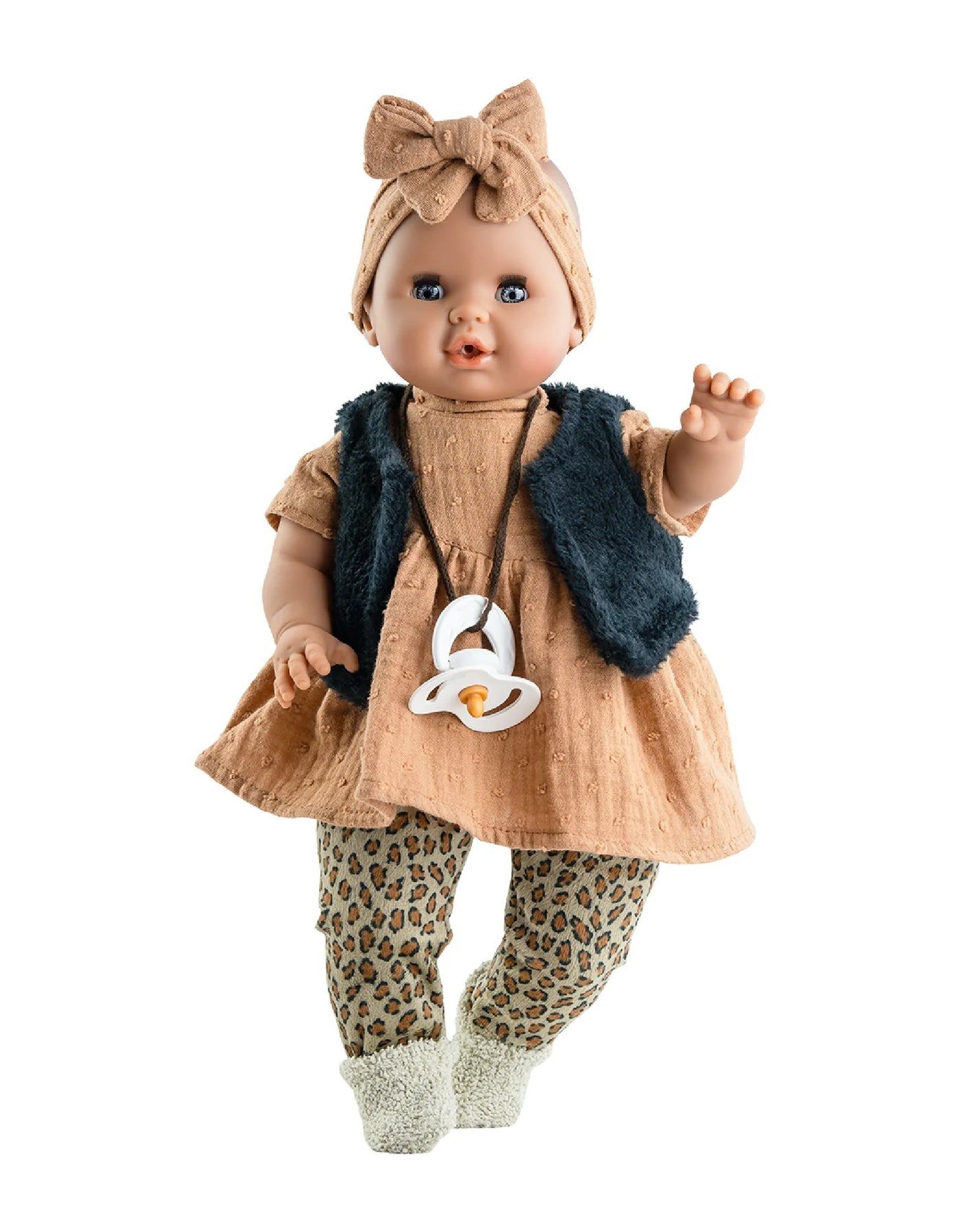 Paola Reina Gordi Donkere Babypop Bruine Huidskleur Pop Donker Meisje 34 Cm
