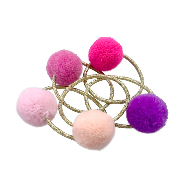 Pink Poppy - Pom Pom Hair Elastics
