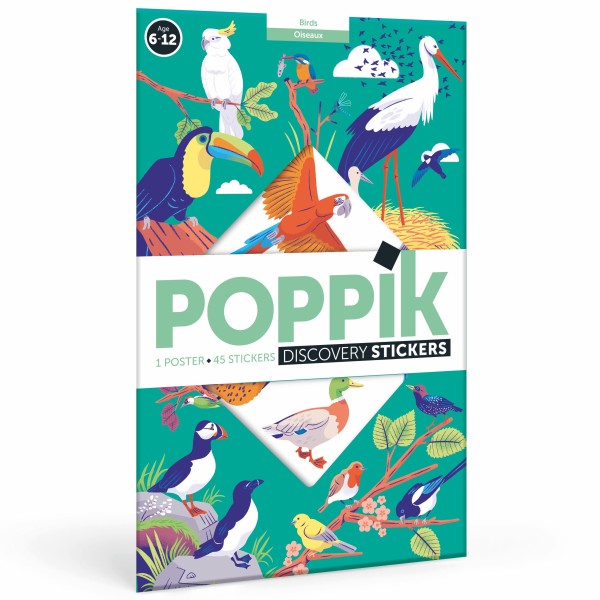 Poppik - Discovery Stickers and Poster, Birds