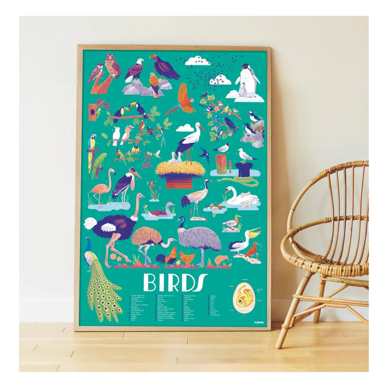 Poppik - Discovery Stickers and Poster, Birds