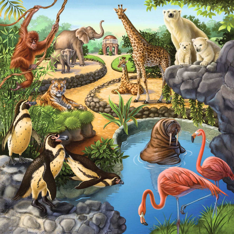 Ravensburger - 3 x 49 Piece Puzzles, Forest/Zoo/Domestic Animals