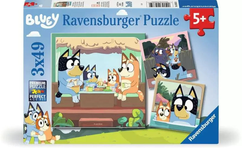 Ravensburger - Bluey's Adventure!, 3 x 49 Piece Puzzles