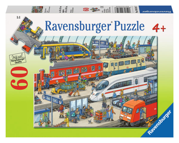 Ravensburger -  Jigsaw Puzzle, 60 Piece, Busy Train Station