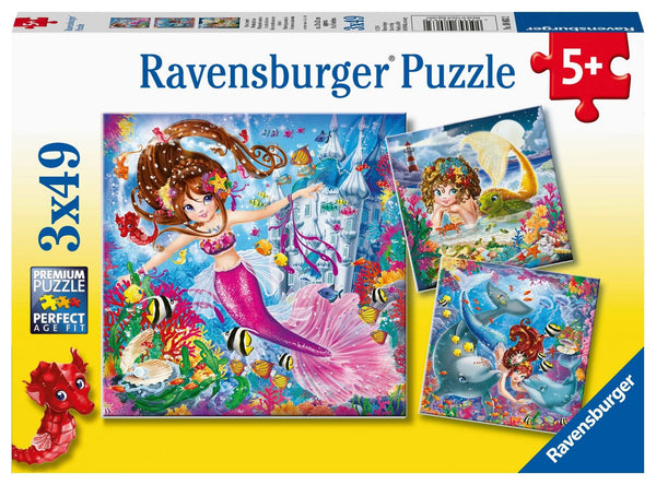 Ravensburger - Charming Mermaids, 3 x 49 Piece Jigsaw Puzzles