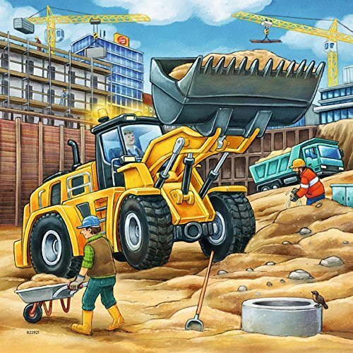 Ravensburger - Large Construction Vehicles, 3 x 49 Piece Jigsaw Puzzles