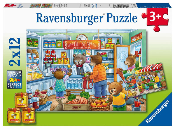 Ravensburger - Let's Go Shopping, 2 x 12 Piece Jigsaw Puzzles