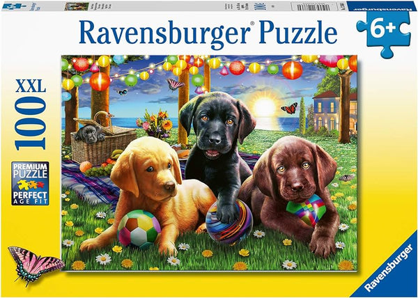 Ravensburger - Puppy Picnic, 100 XXL Piece Puzzle
