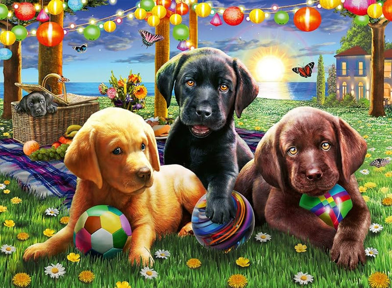 Ravensburger - Puppy Picnic, 100 XXL Piece Puzzle