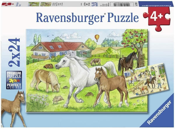 Ravensburger - Jigsaw Puzzle, 2 x 24 Pieces, At the Stables