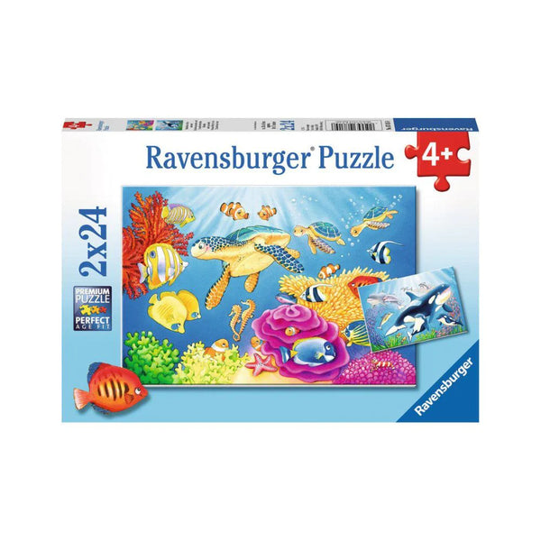 Ravensburger- Jigsaw Puzzle, 2x24 Pieces, Vibrance Under the Sea