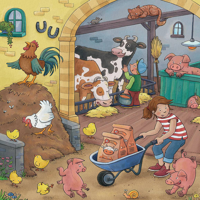 Ravensburger - On the Farm, 3 x 49 Piece Jigsaw Puzzles