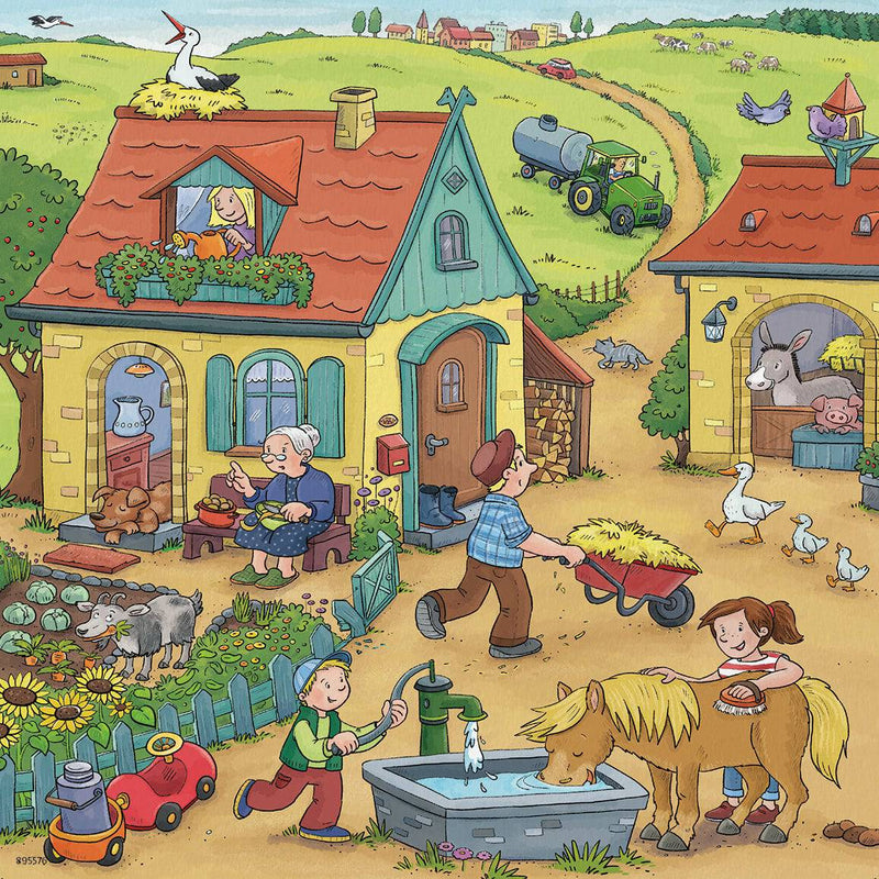 Ravensburger - On the Farm, 3 x 49 Piece Jigsaw Puzzles