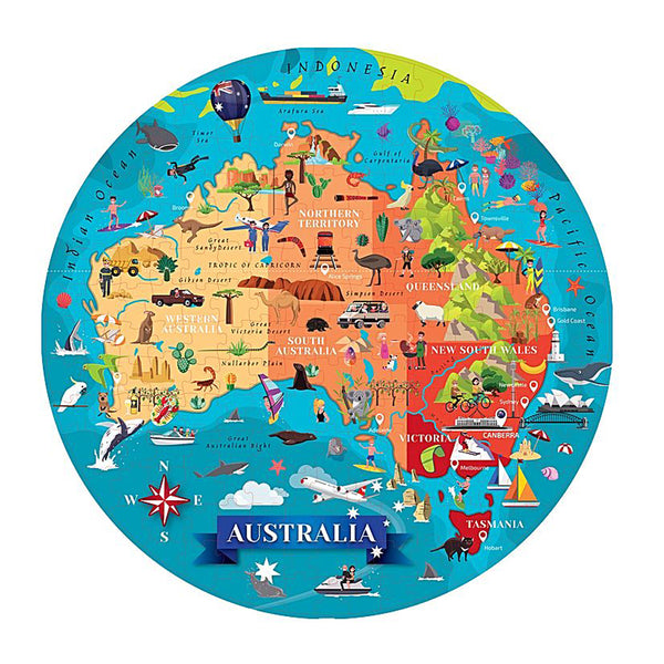 Sassi - Travel Learn Explore Australia Round Puzzle