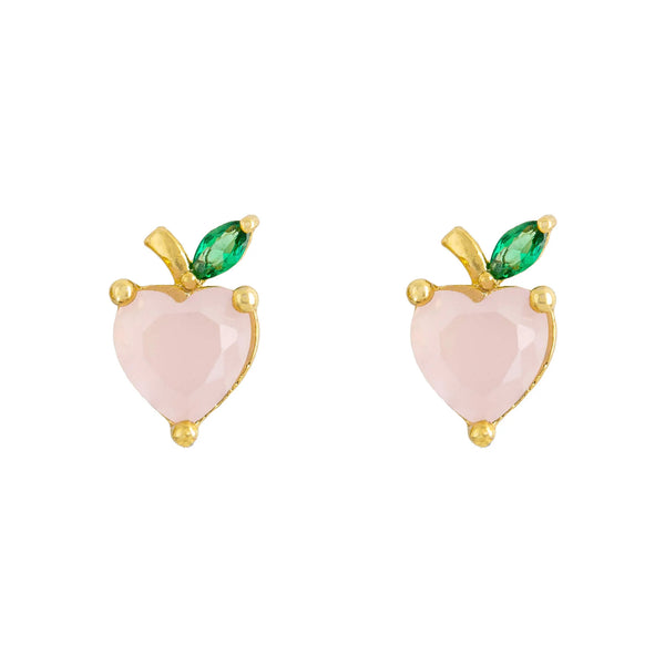 Short Story Earring Diamante Peach Gold