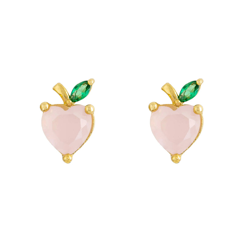 Short Story Earring Diamante Peach Gold