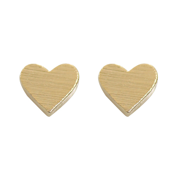 Short Story Earring Love Heart Gold