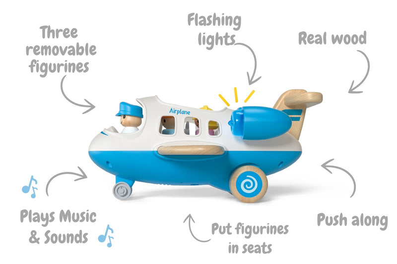 Wanborns - Wooden Airplane, Blue
