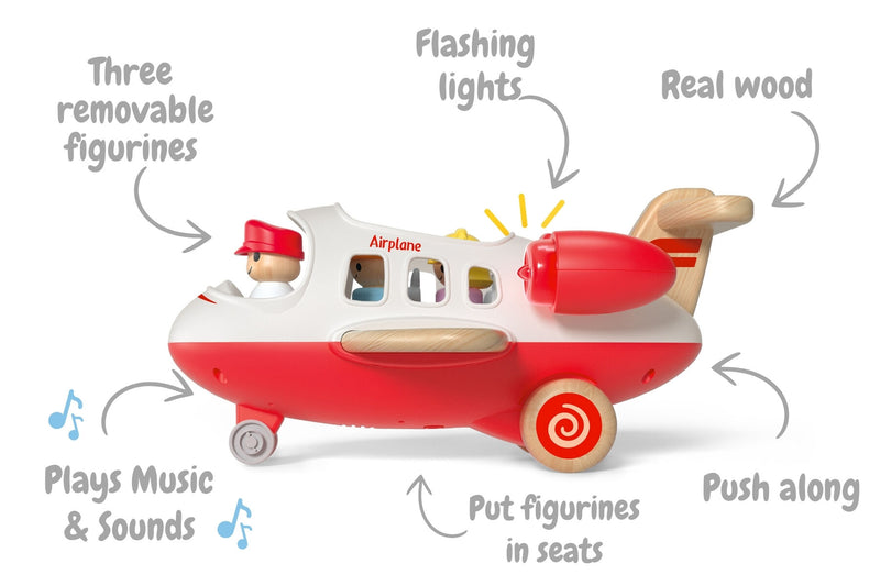 Wanborns - Wooden Airplane, Red