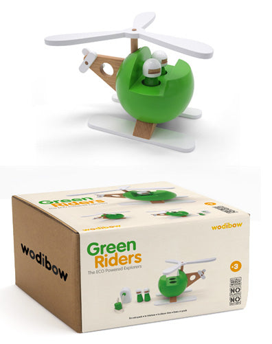 Wodibow Wooden Green Riders - Helicopter