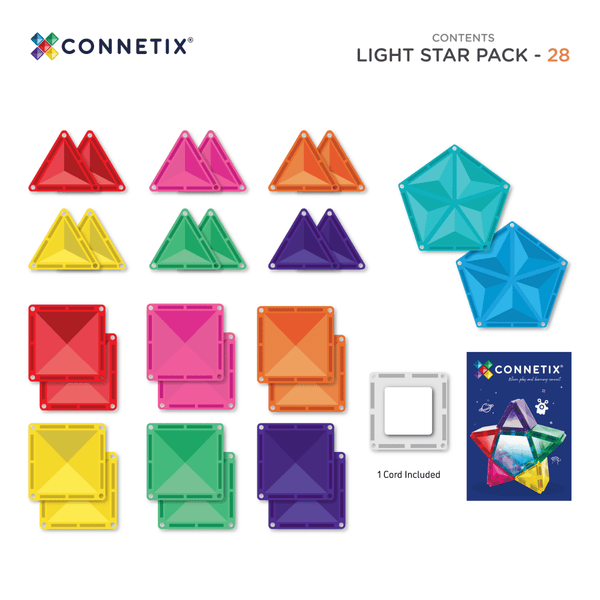 Connetix Tiles - 28 Piece Light Star Pack