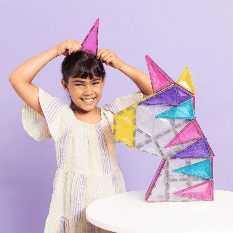 Connetix Tiles - 56 Piece Glitter Unicorn Pack