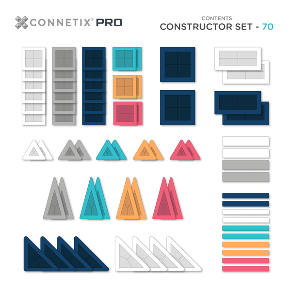Connetix Tiles - 70 Piece Pro Constructor Set