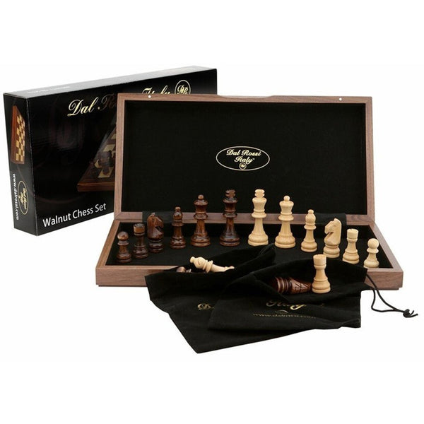 Dal Rossi Italy- Walnut Chess Set 38cm