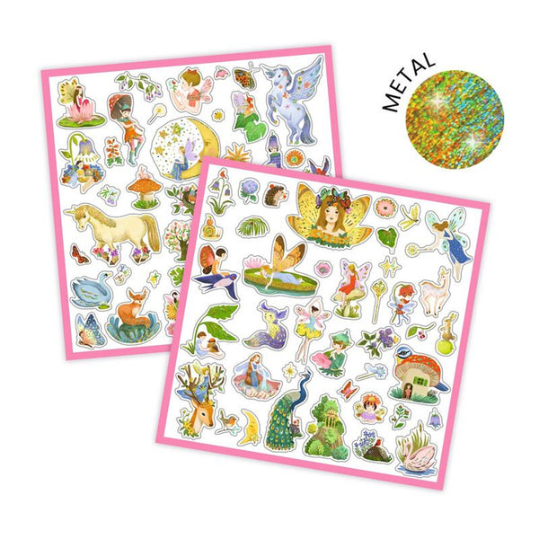 Djeco - 160 Metallic Fantasy Stickers