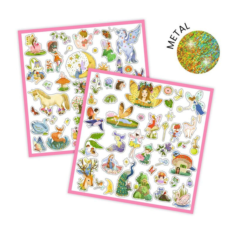 Djeco - 160 Metallic Fantasy Stickers