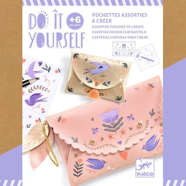 Djeco- Do it yourself, Sweet Fashionista Set of Pouches