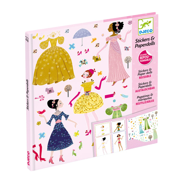Djeco - Dresses Through Seasons, Stickers and Paperdolls