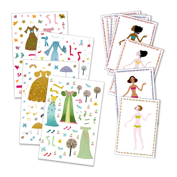Djeco - Dresses Through Seasons, Stickers and Paperdolls
