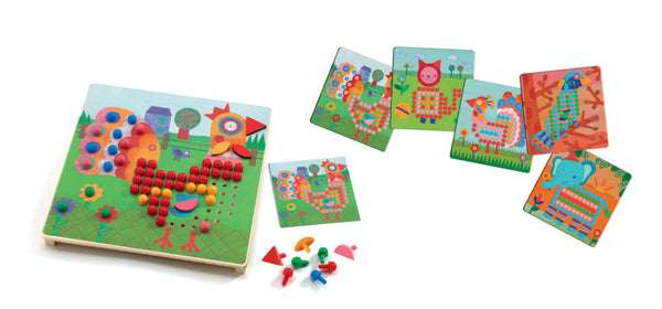 Djeco - Mosaic Animal Peg Board