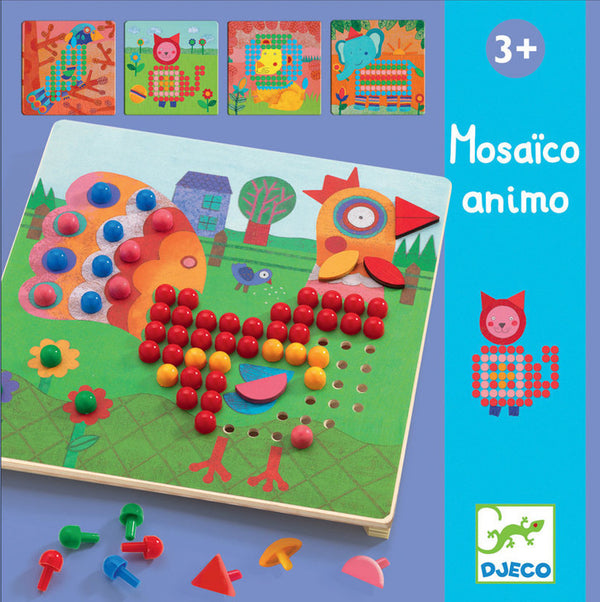 Djeco - Mosaic Animal Peg Board