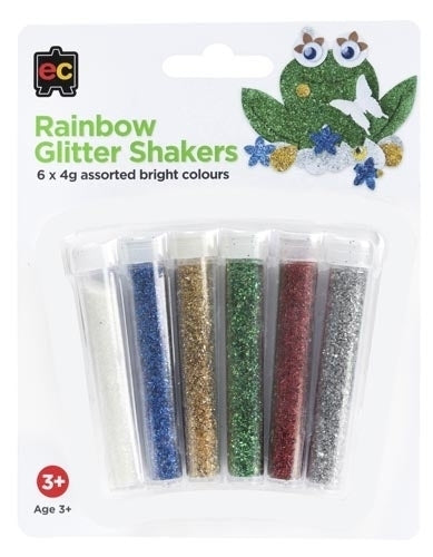 Ec- Rainbow Glitter Shakers 6 Pack