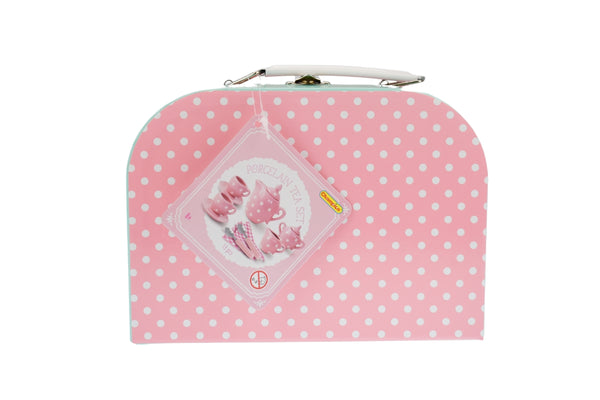 Kaper Kidz- Pink Polka Dot Porcelain Tea Set 13pcs
