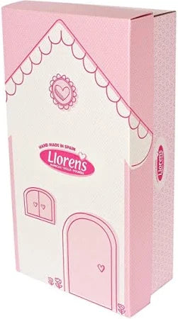Pink toy box with Llorens branding on a white background