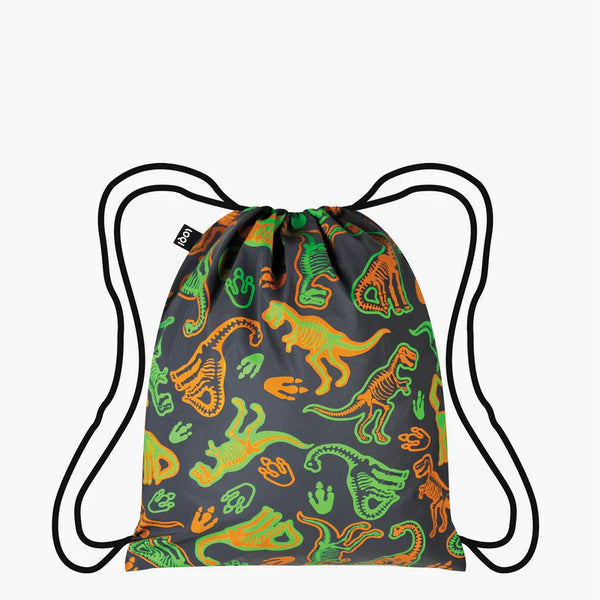 Loqi- Reflective Mini Backpack, Dinosaur Skeleton