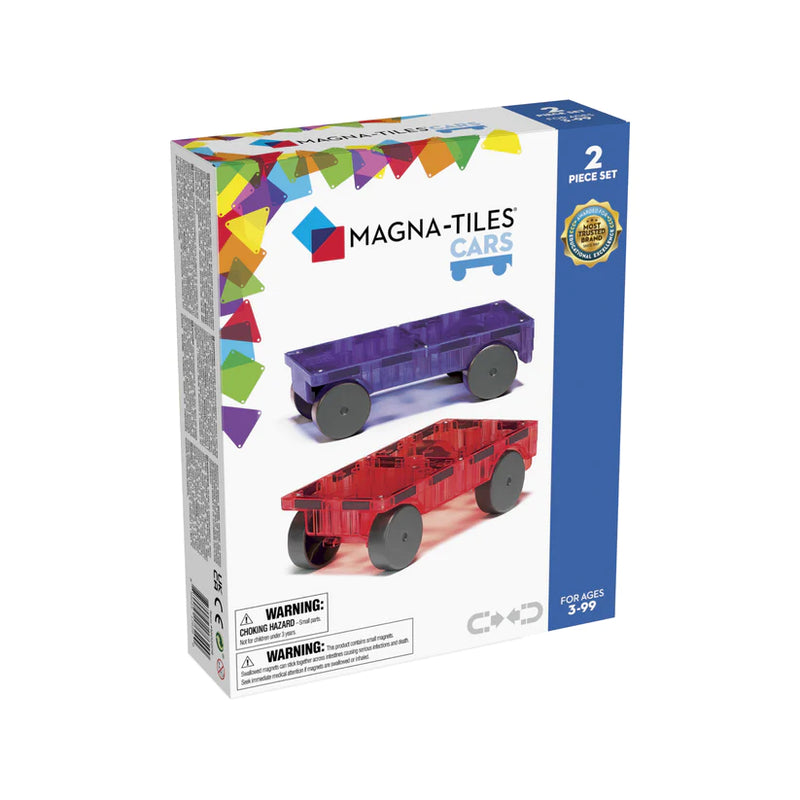 Magna Tiles - Cars 2 Piece Expansion Set, Purple and Red