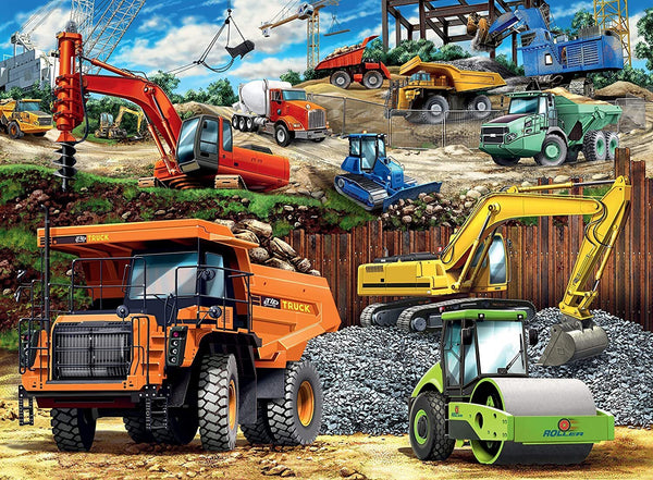 Ravensburger- Jigsaw Puzzle, 100 pieces, Construction Vehicles