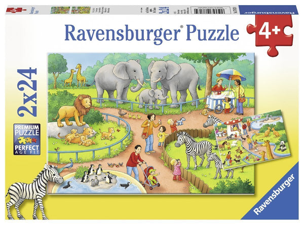 Ravensburger -  Jigsaw Puzzle, 2 x 24 Pieces,  A day at the Zoo