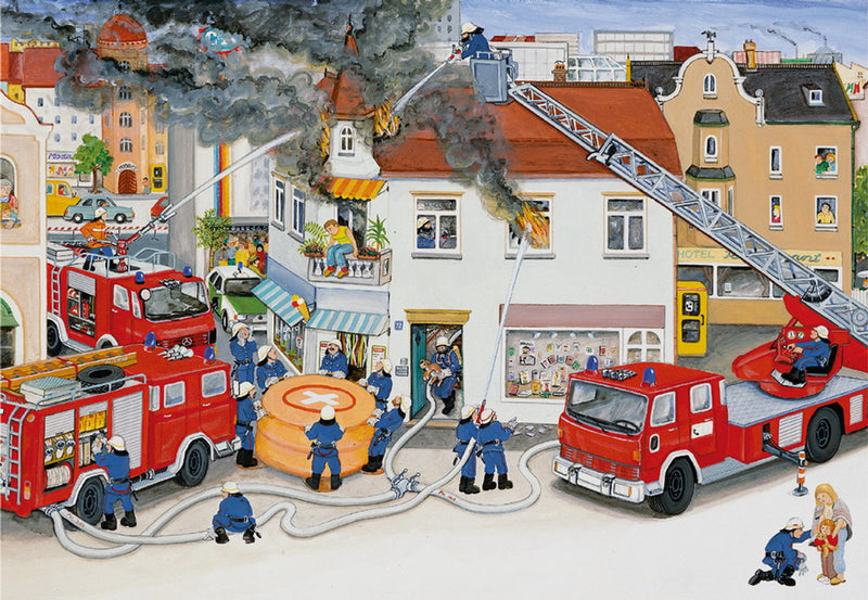 Ravensburger -  Jigsaw Puzzle, 2 x 24 Pieces, With The Fire Brigade