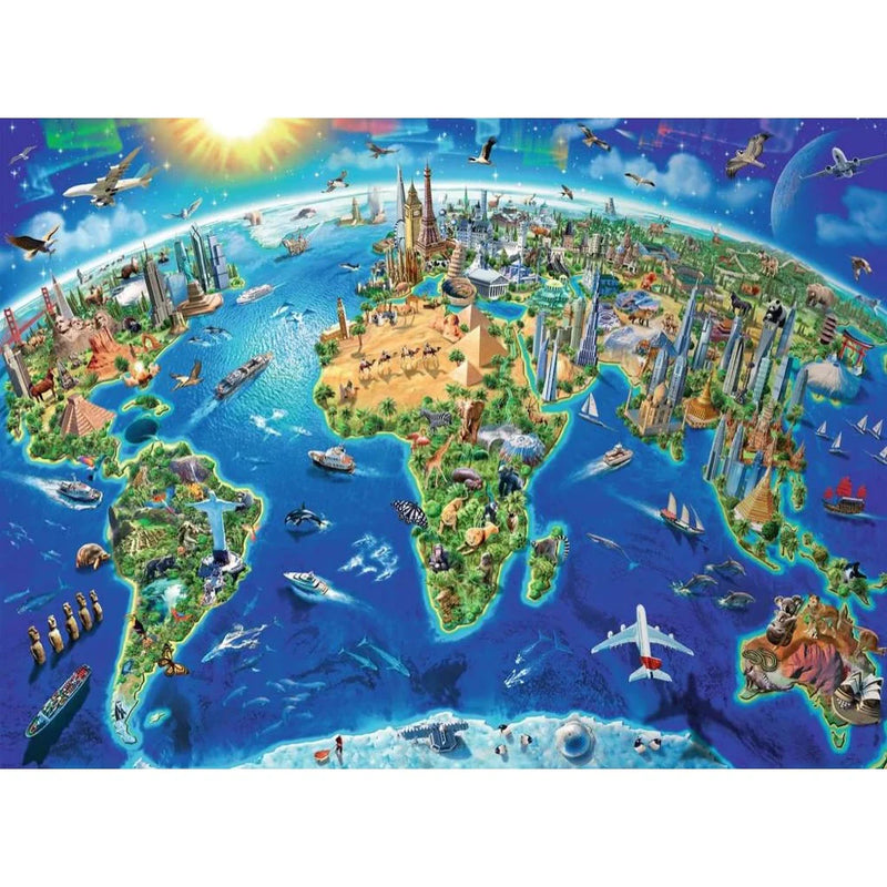 Ravensburger 300 XXL Piece World Landmarks Map