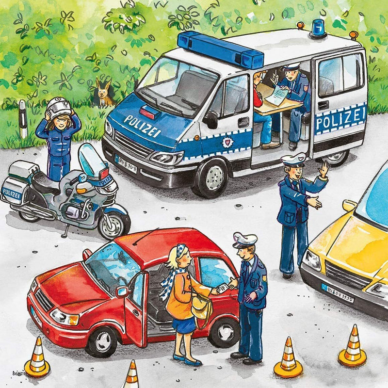 Ravensburger- Jigsaw Puzzle, 3x49 Piece, Police In Action Puzzle